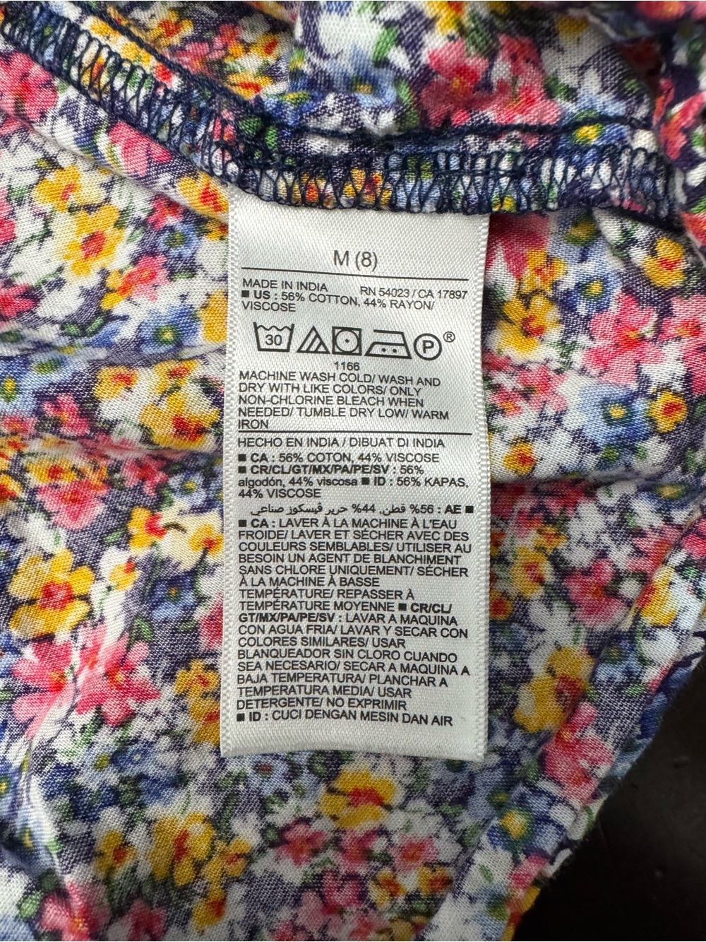 Old Navy Multicolor Floral Long-Sleeve Dress Girls Size 8 - Picture 9 of 11